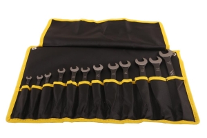 Zestaw kluczy płaskooczkowych w pokrowcu 12 szt rozmiary 6-17 w standardzie ASME B107-2010 Waryński