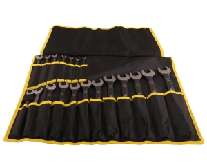 Zestaw kluczy płaskooczkowych w pokrowcu 19 szt  rozmiary 6-24 w standardzie ASME B107-2010   Waryński