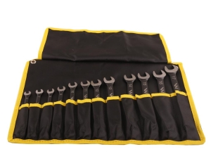 Zestaw kluczy płaskooczkowych z grzechotką w pokrowcu 12 szt rozmiary 6-17 w standardzie ASME B107-2010   Waryński