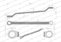 Klucz oczkowy odsadzony 12 x 13 mm. CrV standard ASME B107.9 Waryński-70348