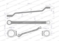 Klucz oczkowy odsadzony 13 x 17 mm. CrV standard ASME B107.9 Waryński-70350