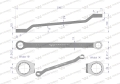 Klucz oczkowy odsadzony 14 x 15 mm. CrV standard ASME B107.9 Waryński-70352
