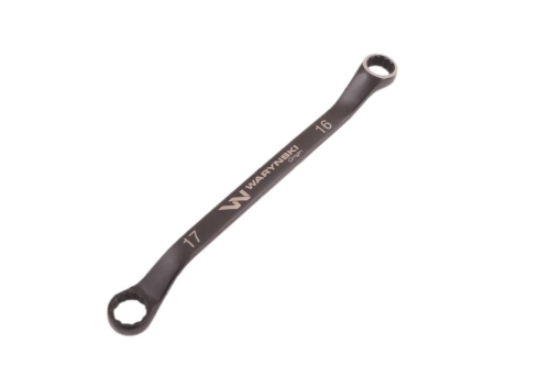 Klucz oczkowy odsadzony 16 x 17 mm. CrV standard ASME B107.9 Waryński-70353
