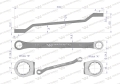 Klucz oczkowy odsadzony 16 x 17 mm. CrV standard ASME B107.9 Waryński-70354