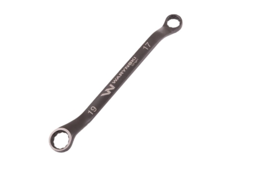 Klucz oczkowy odsadzony 17 x 19 mm. CrV standard ASME B107.9 Waryński-70355