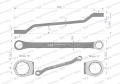 Klucz oczkowy odsadzony 17 x 19 mm. CrV standard ASME B107.9 Waryński-70356