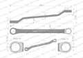 Klucz oczkowy odsadzony 18 x 19 mm. CrV standard ASME B107.9 Waryński-70358