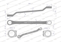Klucz oczkowy odsadzony 19 x 22 mm. CrV standard ASME B107.9 Waryński-70360