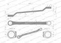 Klucz oczkowy odsadzony 20 x 22 mm. CrV standard ASME B107.9 Waryński-70362