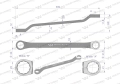 Klucz oczkowy odsadzony 21 x 23 mm. CrV standard ASME B107.9 Waryński-70364