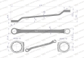 Klucz oczkowy odsadzony 25 x 28 mm. CrV standard ASME B107.9 Waryński-70368