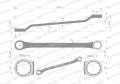 Klucz oczkowy odsadzony 30 x 32 mm. CrV  standard ASME B107.9 Waryński-70370