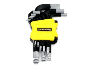 Zestaw kluczy HEX 1.5-10 mm ze stali S2 9el w uchwycie Waryński