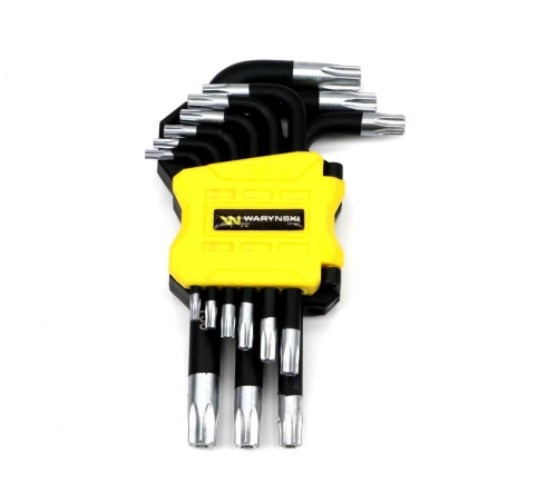 Zestaw kluczy TORX T10-T50 ze stali S2 9el w uchwycie Waryński-78491