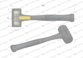 Młotek gumowy czarny bezodrzutowy 680 g trzonek z włókna szklanego Waryński-73727