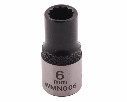 Nasadka dwunastokątna 1/4". 6 mm. CrV50BV30. DIN 3124. Waryński-69084