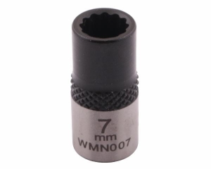 Nasadka dwunastokątna 1/4". 7 mm. CrV50BV30. DIN 3124. Waryński