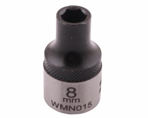 Nasadka sześciokątna 1/2". 8 mm. CrV50BV30. DIN 3124. Waryński