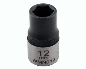 Nasadka sześciokątna 1/2". 12 mm. CrV50BV30. DIN 3124. Waryński