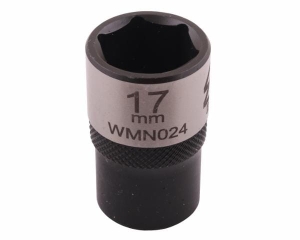 Nasadka sześciokątna 1/2". 17 mm. CrV50BV30. DIN 3124. Waryński