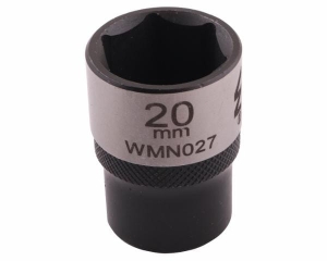 Nasadka sześciokątna 1/2". 20 mm. CrV50BV30. DIN 3124. Waryński