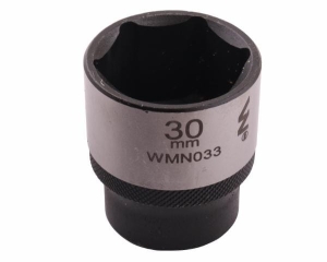 Nasadka sześciokątna 1/2". 30 mm. CrV50BV30. DIN 3124. Waryński