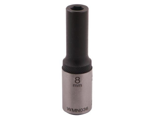 Nasadka sześciokątna 1/2". 8 mm. długa. CrV50BV30. DIN 3124. Waryński-68863