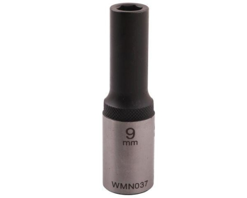 Nasadka sześciokątna 1/2". 9 mm. długa. CrV50BV30. DIN 3124. Waryński-68867