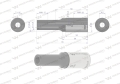 Nasadka sześciokątna 1/2". 9 mm. długa. CrV50BV30. DIN 3124. Waryński-68869