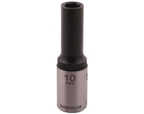 Nasadka sześciokątna 1/2". 10 mm. długa. CrV50BV30. DIN 3124. Waryński-68871
