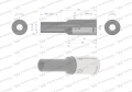 Nasadka sześciokątna 1/2". 10 mm. długa. CrV50BV30. DIN 3124. Waryński-68873