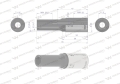 Nasadka sześciokątna 1/2". 11 mm. długa. CrV50BV30. DIN 3124. Waryński-68877