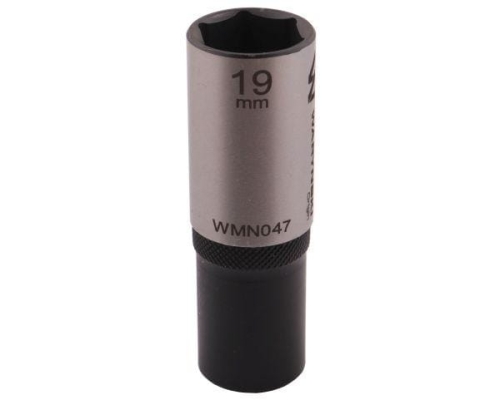 Nasadka sześciokątna 1/2". 19 mm. długa. CrV50BV30. DIN 3124. Waryński-68961