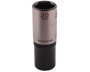 Nasadka sześciokątna 1/2". 20 mm. długa. CrV50BV30. DIN 3124. Waryński