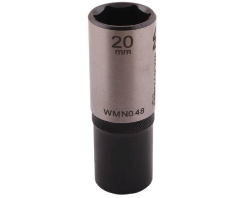 Nasadka sześciokątna 1/2". 20 mm. długa. CrV50BV30. DIN 3124. Waryński-68965