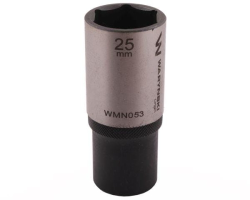 Nasadka sześciokątna 1/2". 25 mm. długa. CrV50BV30. DIN 3124. Waryński-68985
