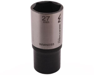 Nasadka sześciokątna 1/2". 27 mm. długa. CrV50BV30. DIN 3124. Waryński