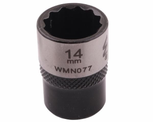 Nasadka dwunastokątna 3/8". 14 mm. CrV50BV30. DIN 3124. Waryński