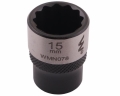 Nasadka dwunastokątna 3/8". 15 mm. CrV50BV30. DIN 3124. Waryński-68925