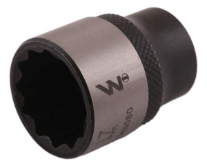 Nasadka dwunastokątna 3/8". 17 mm. CrV50BV30. DIN 3124. Waryński