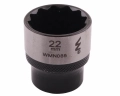 Nasadka dwunastokątna 3/8". 22 mm. CrV50BV30. DIN 3124. Waryński-69007