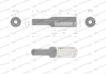 Nasadka dwunastokątna 1/4". 4 mm. długa. CrV50BV30. DIN 3124. Waryński-69122