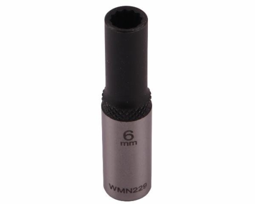 Nasadka dwunastokątna 1/4". 6 mm. długa. CrV50BV30. DIN 3124. Waryński-69136