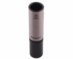 Nasadka dwunastokątna 1/4". 8 mm. długa. CrV50BV30. DIN 3124. Waryński
