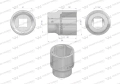 Nasadka sześciokątna 3/4". 41 mm. CrV50BV30. DIN 3124. Waryński-73436