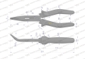 Szczypce wydłużone wygięte 200 mm Waryński-68669