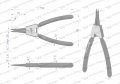 Szczypce do pierścieni osadczych 150 mm zewnętrzne proste Waryński-72045