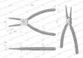 Szczypce do pierścieni osadczych 200 mm wewnętrzne proste Waryński-72089