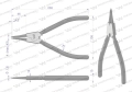 Szczypce do pierścieni osadczych 240 mm zewnętrzne proste Waryński-72048