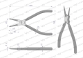 Szczypce do pierścieni osadczych 240 mm wewnętrzne proste Waryński-72054